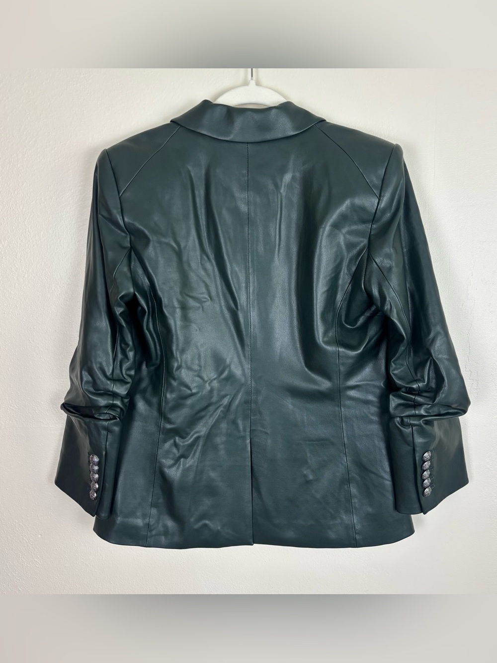 Veronica Beard Hollis Faux Vegan Leather Dickey Jacket Blazer Size 8 (Read) - Picture 8 of 9
